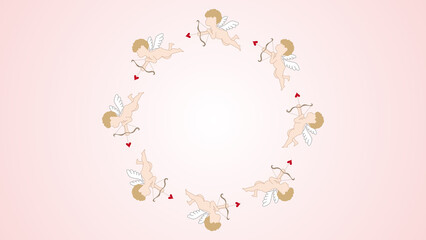 弓矢を引く天使たち