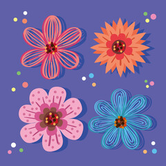 four spring season flowers