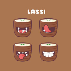Lassi drink cartoon. vector illustration of fresh drink from india or pakistan