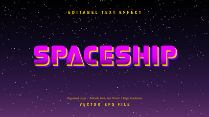 Editable Spaceship Font Design. Alphabet Typography Template Text Effect. Lettering Vector Illustration for Product Brand and Business Logo.