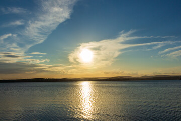 sunset over the water