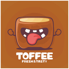 Toffee cartoon. sweet food vector illustration