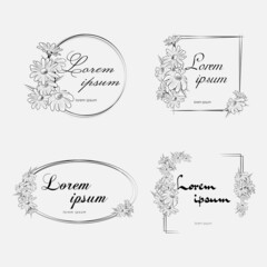 Floral frames for text of different shapes