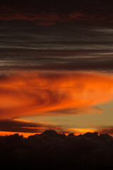 sky at sunset - colorful clouds with the heat of the sun