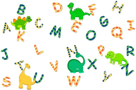 Children's font in the cartoon style of "childhood." Set of multicolored bright letters for inscriptions.