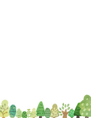 水彩風の植物フレーム