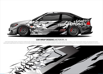 car wrap design. simple lines with abstract background vector concept for vehicle vinyl wrap and automotive decal livery