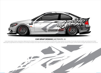 car wrap design. simple lines with abstract background vector concept for vehicle vinyl wrap and automotive decal livery