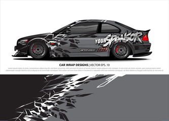 car wrap design. simple lines with abstract background vector concept for vehicle vinyl wrap and automotive decal livery