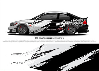 car wrap design. simple lines with abstract background vector concept for vehicle vinyl wrap and automotive decal livery