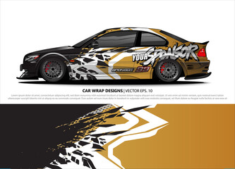 car wrap design. simple lines with abstract background vector concept for vehicle vinyl wrap and automotive decal livery