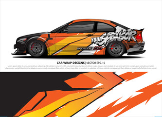 car wrap design. simple lines with abstract background vector concept for vehicle vinyl wrap and automotive decal livery