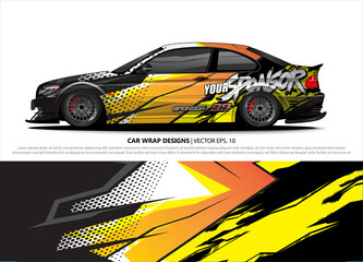 car wrap design. simple lines with abstract background vector concept for vehicle vinyl wrap and automotive decal livery