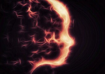 芸術的な人の横顔のイラスト	