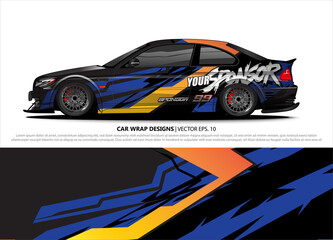 car wrap design. simple lines with abstract background vector concept for vehicle vinyl wrap and automotive decal livery