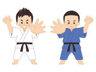 柔道家の男性　武道　部活動