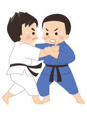柔道家の男性　組み手　武道　部活動