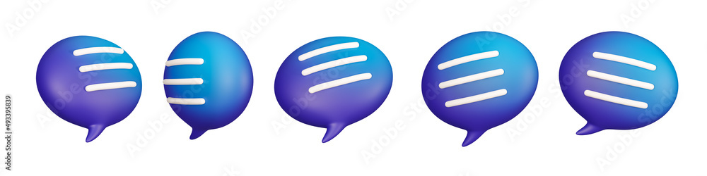 Poster set of 3d messaging isolated on a white background. 5 different angle text email me for web and mobi