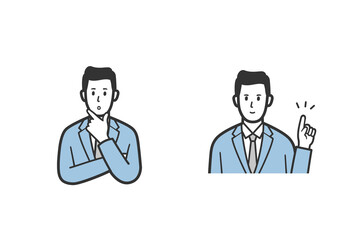 疑問、解決、ポイント、ビジネスパーソンセット