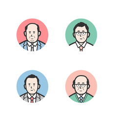 ベテランビジネスマンアイコンセット カラー　まる