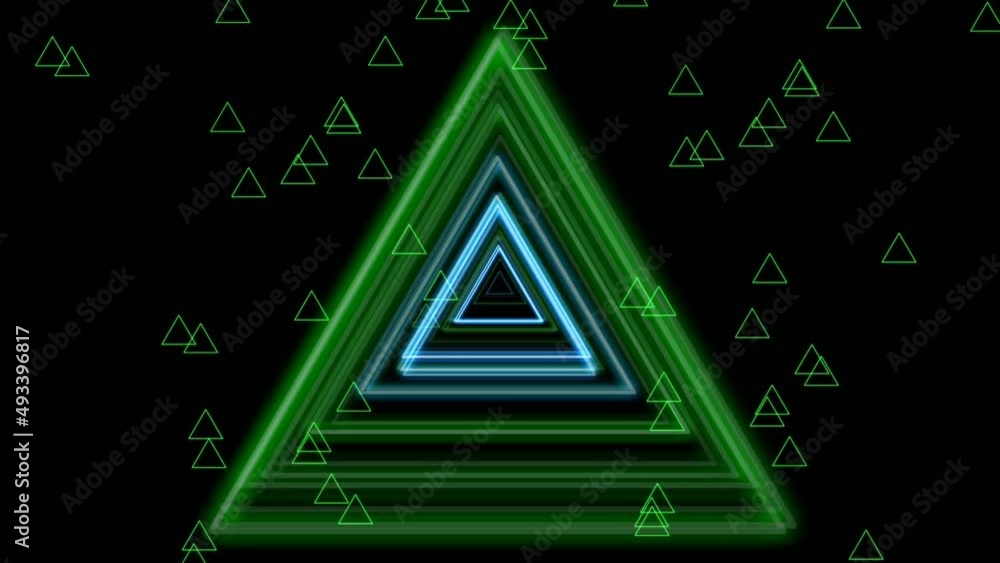 Poster neon abstract background animation modern for music background.4k triangle shape