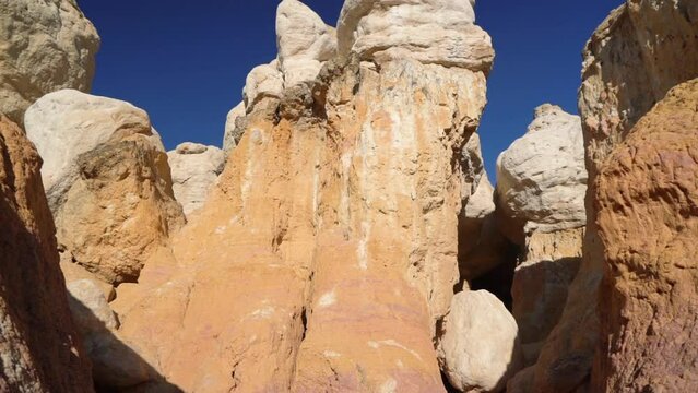 Strange Rock Formations in Paint Mines Interpretive Park, Colorado USA, Close Up
