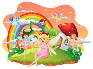 Obraz na płótnie Canvas A group of lovely fairy on the island