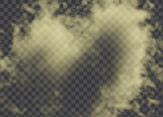 Fog or smoke isolated transparent special effect. White vector background of cloudiness, fog or smog. Vector illustration