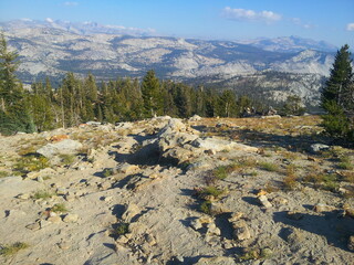 High Sierras Views, Mt Hoffman trail, Yosemite National park