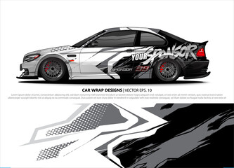 Obraz premium car wrap design. simple lines with abstract background vector concept for vehicle vinyl wrap and automotive decal livery 