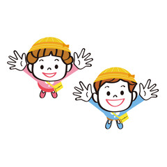 Fototapeta premium 入学 祝い 新入生 イラスト 幼稚園