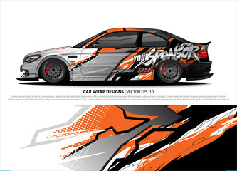 car wrap design. simple lines with abstract background vector concept for vehicle vinyl wrap and automotive decal livery

