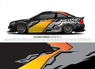 car wrap design. simple lines with abstract background vector concept for vehicle vinyl wrap and automotive decal livery
