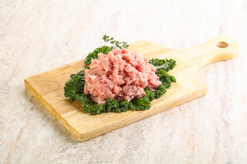 Raw pork minced meat for cooking