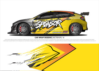 car wrap design. simple lines with abstract background vector concept for vehicle vinyl wrap and automotive decal livery
