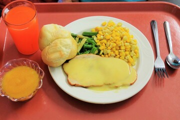 Cafeteria Tray of Food