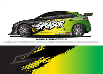 car wrap design. simple lines with abstract background vector concept for vehicle vinyl wrap and automotive decal livery
