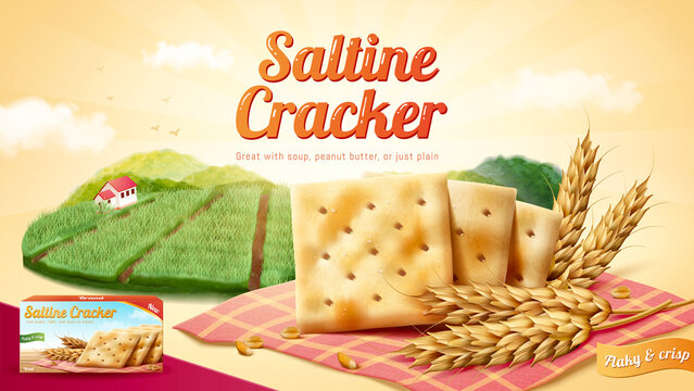 Saltine crackers ad template