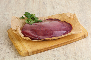 Raw pork liver for cooking