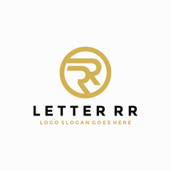 Letter RR circle logo vector image