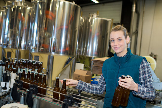 Woman At Work In Brewery