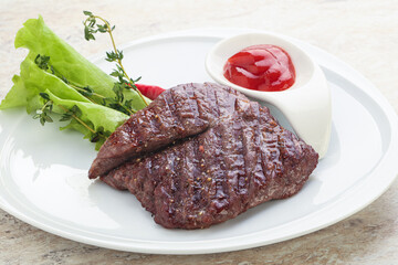 Grilled machete skirt beef steak