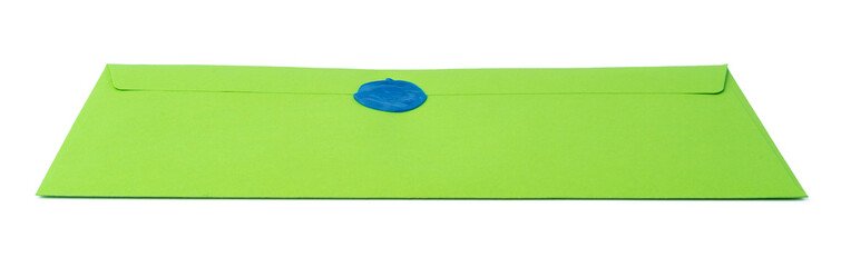 green envelope isolated on white background