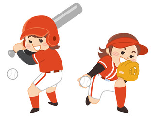 女子ソフトボール選手　スポーツ　部活動