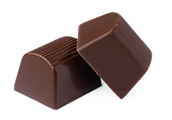 Chocolate sweets on a white background