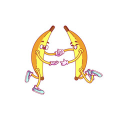 banana cartoon vector illustration. Great for posters, banners, covers and restaurant catalogs.