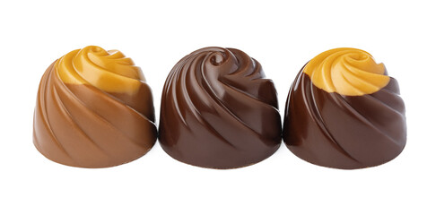 Chocolate sweets on a white background