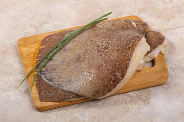 Raw stingray wings fillet for cooking
