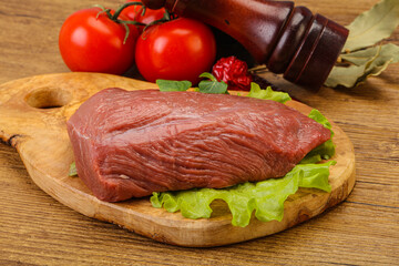 Raw beef piece for cooking