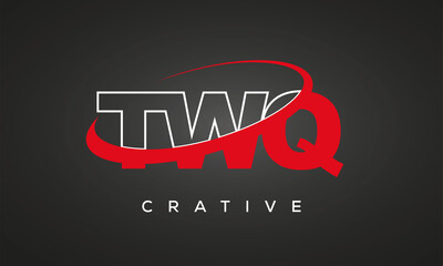 TWQ creative letters logo with 360 symbol vector art template design